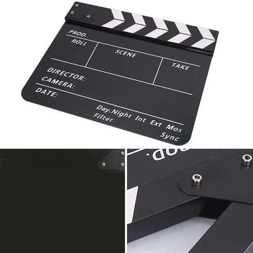 Clap De Film Acrylique 20x19,5 Cm – Tableau De Scène Effaçable Et Solide, Parfait Pour Réalisateurs Et Vidéo