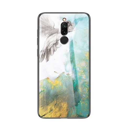 Coque Xiaomi Redmi 8 Tpu Marbre Pigeon Dos en Verre Trempé Housse Etui hfs-house®