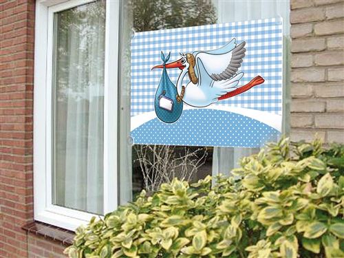 Folat B.V. Fenêtre Drapeau Cigogne avec ventouse Bleu clair