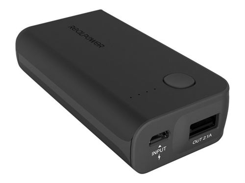 Realpower PB-5000L - Banque d'alimentation - 5000 mAh - 2400 mA (USB) - sur le câble : Micro-USB