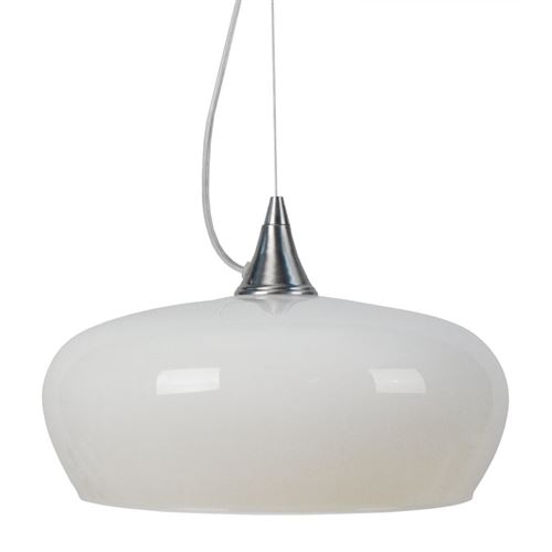 Tosel 10843 suspension matilde verre acier 100 w e27 opale