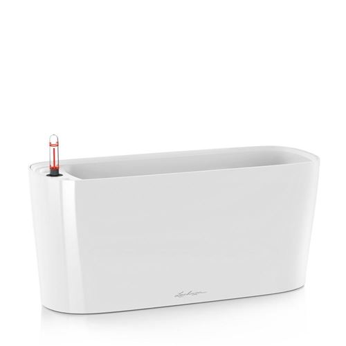 LECHUZA Jardinière de table Delta 20 ALL-IN-ONE Blanc brillant 15560