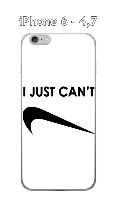 Coque TPU gel souple Apple iphone 6-4.7 design Citation I just can't Texte noir fond blanc
