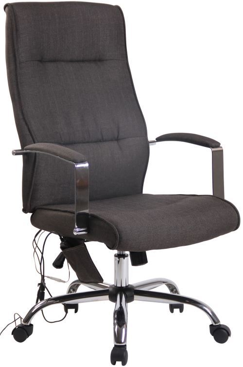 CLP Fauteuil de bureau Portland en similicuir ou tissu avec fonction de massage  Gris foncé/Tissu