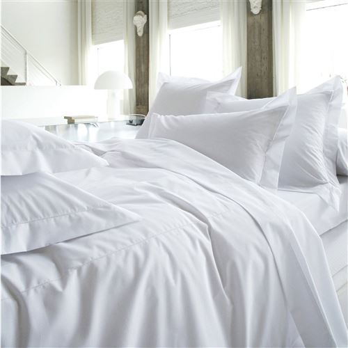 Housse de couette percale Marquise BLANC DES VOSGES - Blanc - 260 x 240 cm