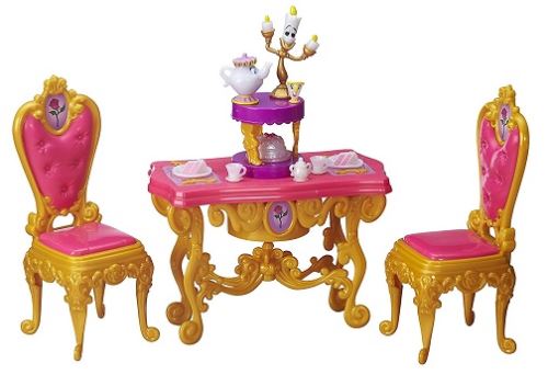 La salle à manger de belle c'est la fête - disney princesse - accessoires poupées la belle et la bête