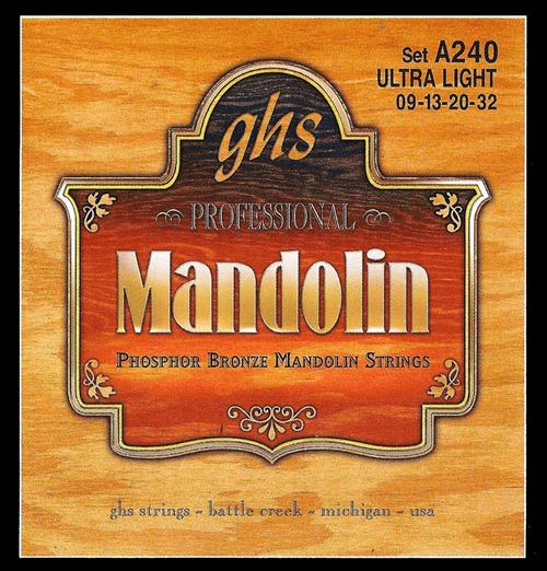 GHS A240 - Jeu de cordes Phosphor Bronze Mandoline - Ultra Light 09-32