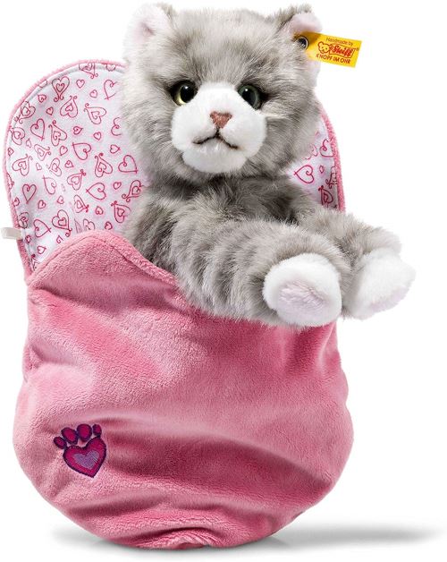 Steiff- Peluche Chat Cindy dans Sac Cœur, 099304