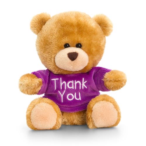 Keels Toys - Ours en peluche portant T-Shirt Thank You (Taille unique) (Violet) - UTSG8295