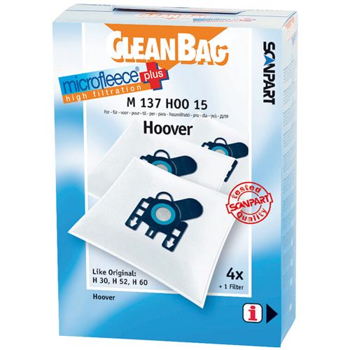 Sacs à Poussières x4 CleanBag M137HOO15 MicroFleece Plus pour Hoover Arianne