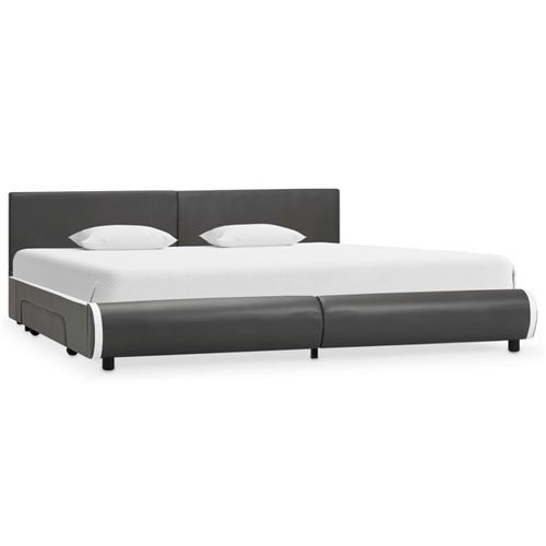 vidaXL Cadre de lit avec tiroirs Anthracite Similicuir 180 x 200 cm