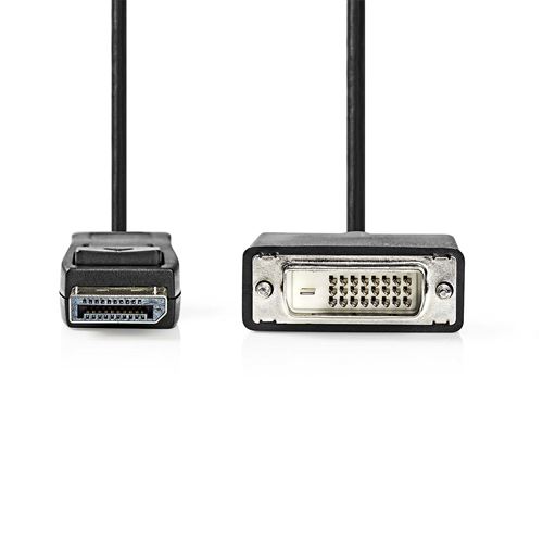Nedis - Adapterkabel - DVI-D (M) naar DisplayPort (M) - DisplayPort 1.1 - 2 m - duimschroeven - zwart