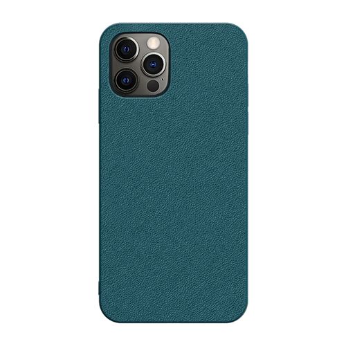 Étui en cuir de qualité supérieure - Cuir de luxe mince et mince - Pour iPhone 12 Pro Max - Bleu Marin