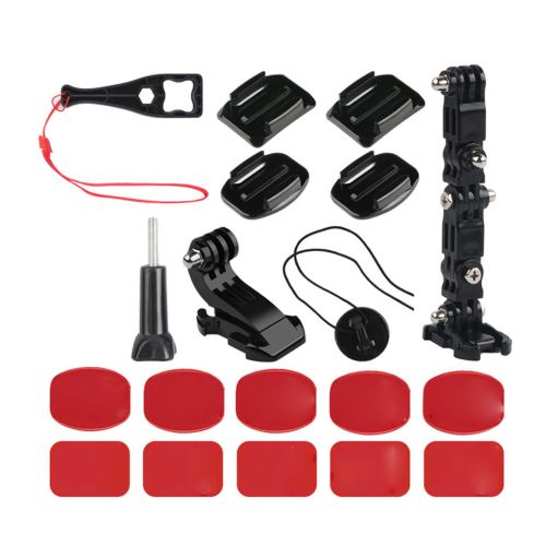 Casque Moto Support de Fixation, Caméra d'action Support, Ajustable Support  de Casque, Kit de Support de Menton, Monture Camera d'action, Version