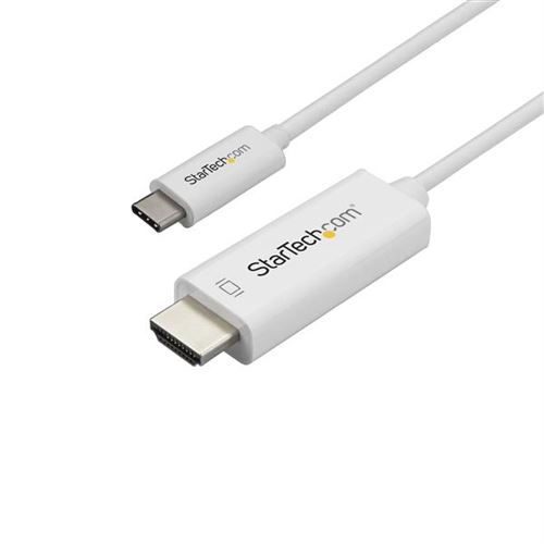 startech 2 m / 6ft usb c to hdmi cable - 4k at 60 hz - white noir