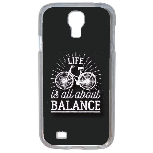 Coque Life Il All About Balance Fond Noir Compatible Samsung Galaxy S4 Transparent