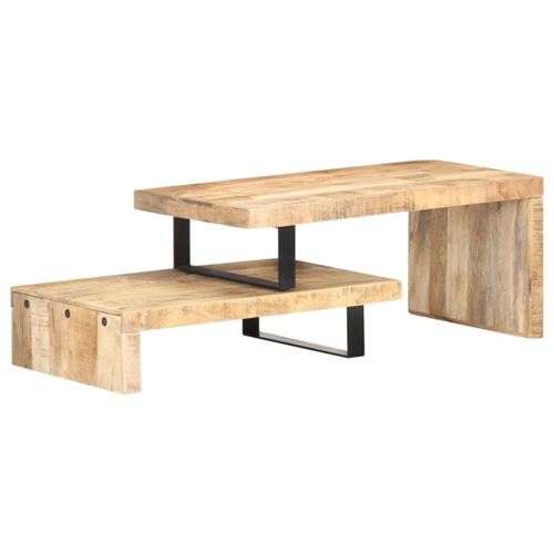 VIDAXL - Table basse - Lot de 2 - Bois de manguier massif - Image 3