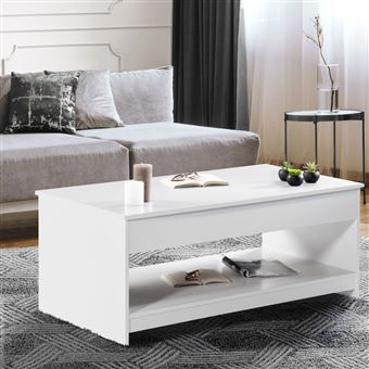 Table Basse Hedda Noire Rangement Style Nordique Table Basse HEDDA Noire Avec Plateau Relevable - Style Nordique Rangement Pratique Table Rangement Hedda