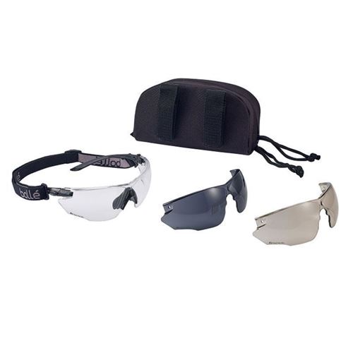 Lunettes de protection Combat + 3 écrans Bolle Tactical - Neutre / Fumé / CSP