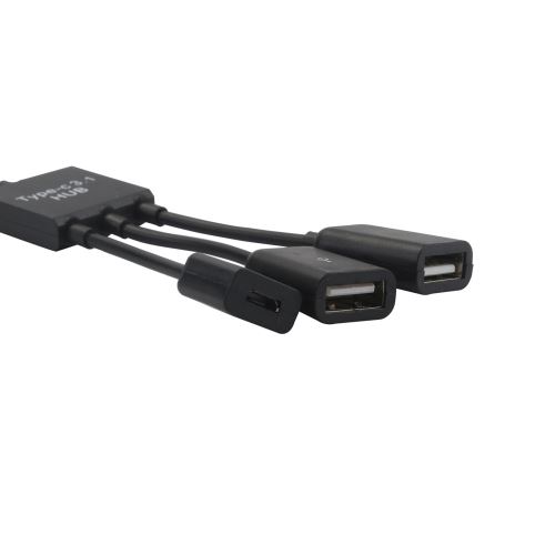 Type C Câble 3 en 1 USB C OTG hôte Hub Câble cordon adaptateur connecteur Splitter Pealer80