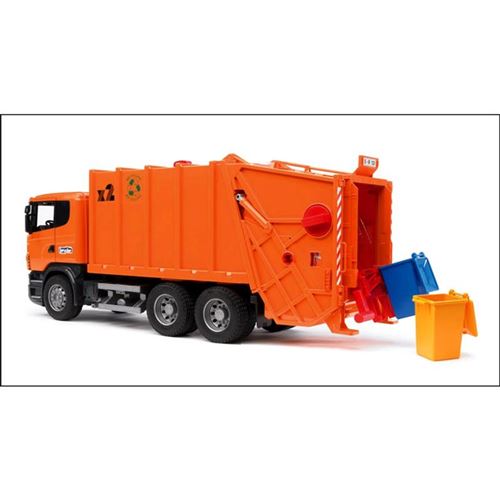 BRUDER - Camion Poubelle SCANIA R-serie orange - 62 cm