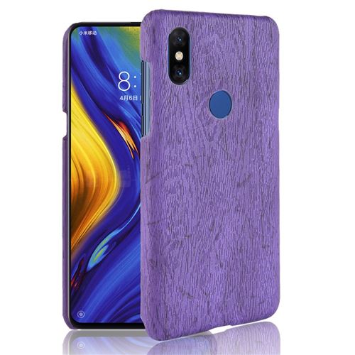 Etui en PU peau de bois violet pour votre Xiaomi Mi Mix 3
