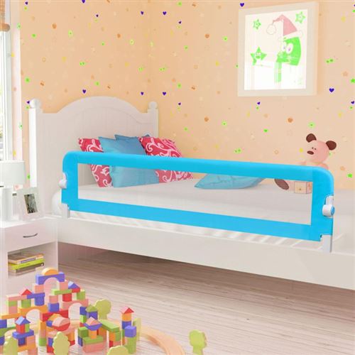 vidaXL Barrière de sécurité de lit enfant Bleu 180 x 42 cm Polyester
