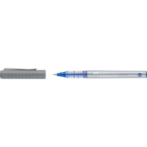 Faber-Castell Roller Free Ink Stylo À Bille À Encre Liquide - Pointe Conique 0,7 Mm - Largeur De Trait Fin - Clip En Métal - Couleur Bleue