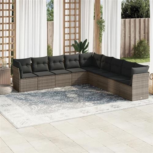 Non Communiqué Gris Salon De Jardin Modulable Vidaxl Resine Tressee 9 Pieces X 289 X 69 9 Personnes