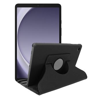 Housse Portefeuille 360° Pour Galaxy Tab A9 Plus/A9 - Cuir Synthétique, Noire, Neuve