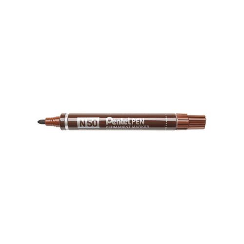 Pentel Marqueur permanent N50, pointe ogive, marron