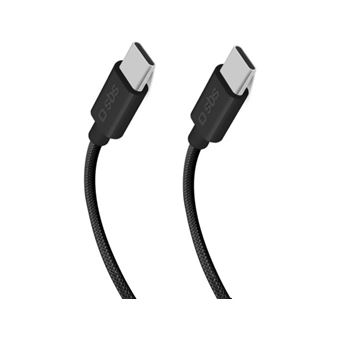 SBS Câble USB tressé USB C 3.2 (10Gb/s), 1m50 noir