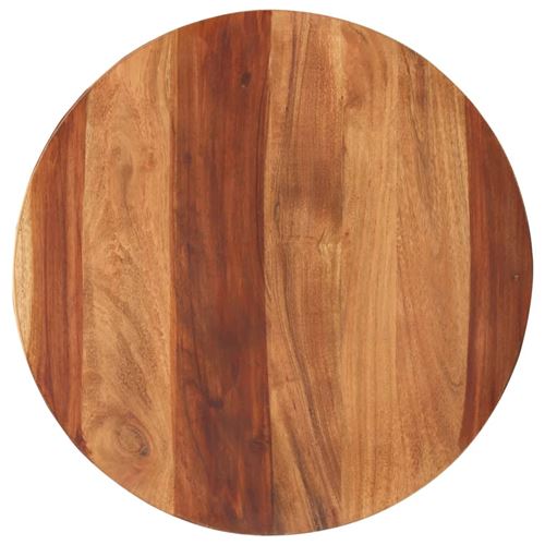 vidaXL Dessus de table Bois solide Rond 25-27 mm 50 cm