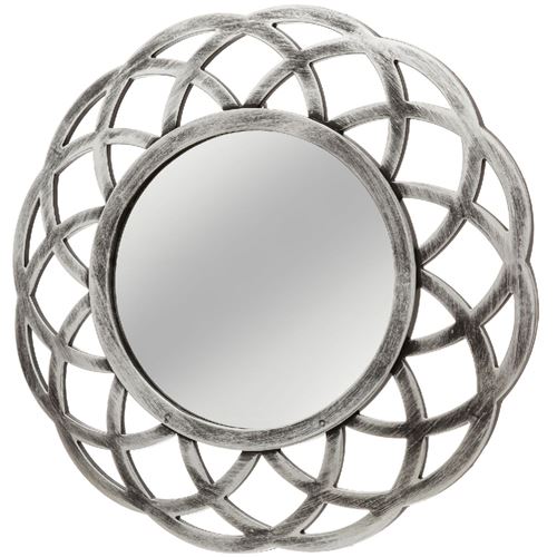 Unimasa Miroir mural en Polypropylène et verre - Argenté Vieilli - 39 cm