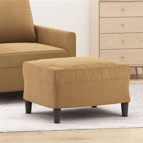 VIDAXL - Tabouret - Velours - Marron - 60x50x41 cm - Image 3