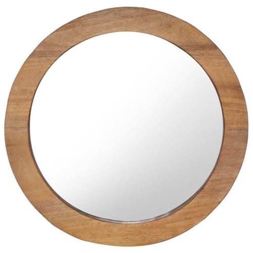 Miroir Vidaxl Rond Teck 60 cm Fait Main Style Rustique - Image 3