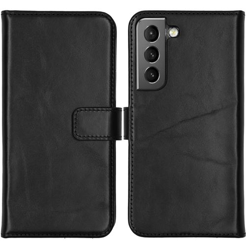 Étui de téléphone portefeuilen cuir véritabSamsung Galaxy S22 - Noir Selencia