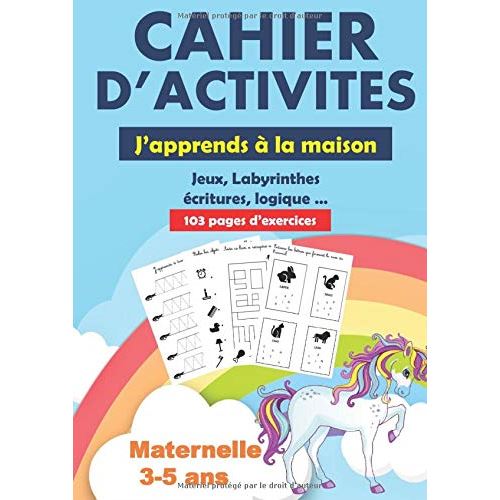 Cahier d'activités enfants - Jeux, labyrinthes, écritures - 3-5 ans - 109 pages - Format A4