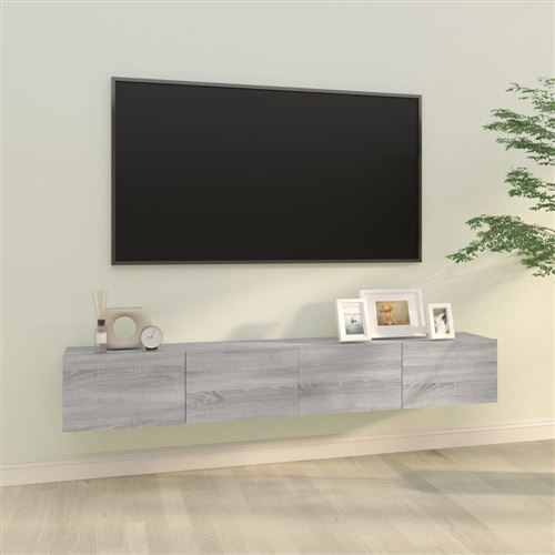 VIDAXL - Meuble TV Mural - Ensemble 2 Pièces - Gris Sonoma - 100x30x30 cm - Image 3