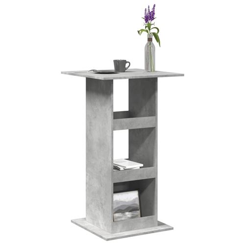 Vidaxl Gris Table De Bar Avec Rangement Béton Bois D'ingénierie - Image 2