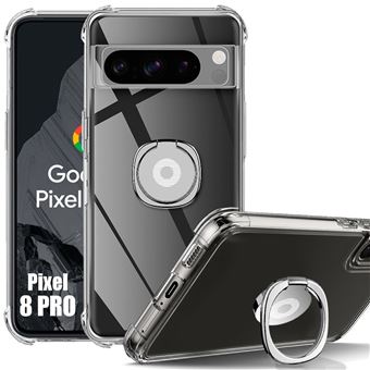 Coque pour Google Pixel 8 Pro, Silicone Slim Anti-Rayures Transparent avec Support Argenté - BOOLING - 1