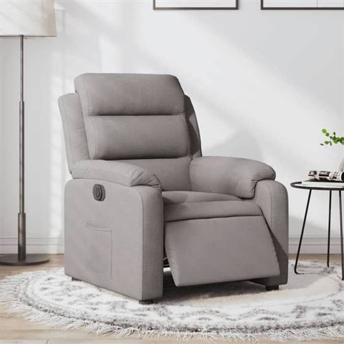 Non Communiqué Gris Vidaxl Fauteuil Réglable Électrique Tissu Taupe