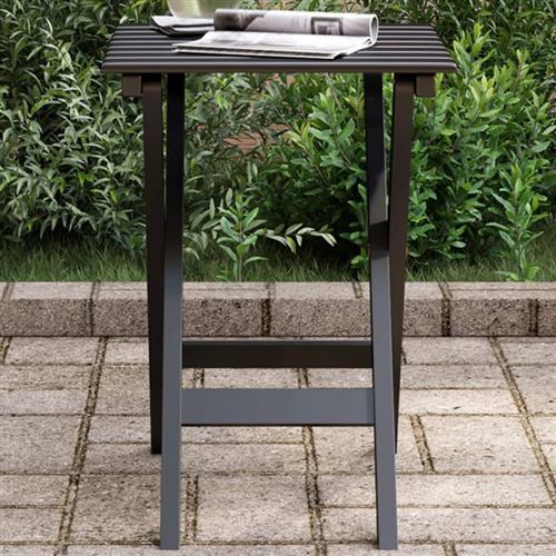 Non Communiqué Noir Table D'appoint Pliable Bois De Peuplier Massif