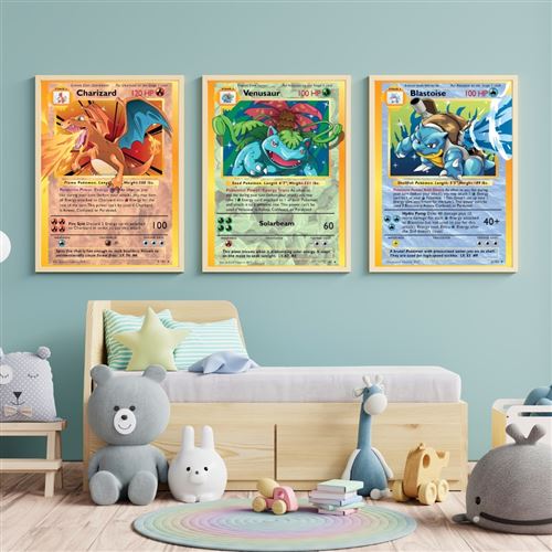 Toile Pokemon 30x40cm - Affiche pour chambre Enfant Décoration Intérieur