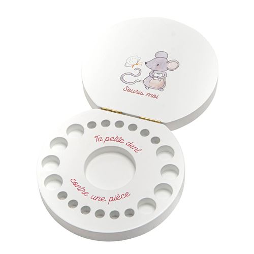 Amadeus Petite boite à dents de lait souris feuille grise Gris - Maison &  Déco Paniers / boites et corbeilles Enfant 18,73 €