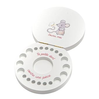 AMADEUS Boîte à dents de lait quenottes Solange - Hauteur 3 cm - Largeur 12  cm - Profondeur 11 cm - Autres cadeaux naissance - Achat & prix