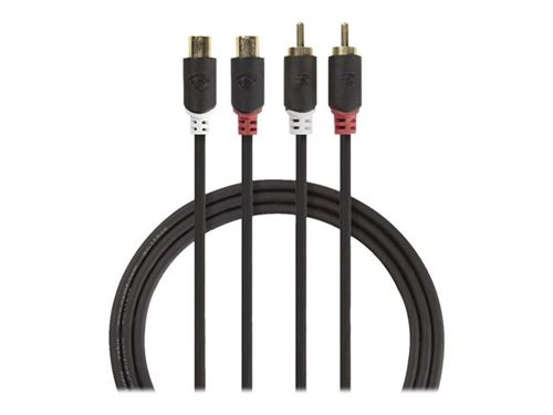 Nedis - Câble audio - RCA mâle pour RCA femelle - 2 m - anthracite - rond
