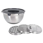 Excellent Houseware Bol à mélanger et râpes 4 pcs Inox