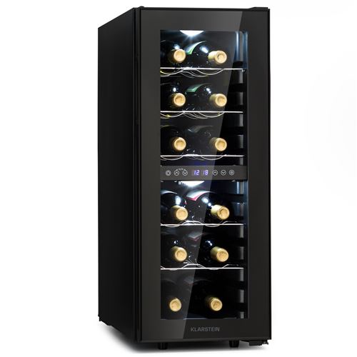 KLARSTEIN Shiraz 12 Duo Cave &Agrave; Vin 2 Zones 42 L/12 Bouteilles 5-18 &deg;c Tactile