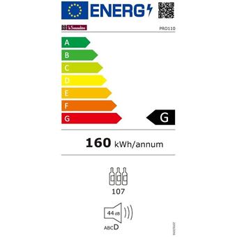 Cave de service 107 Btls Froid Brassé LA SOMMELIERE 59.5cm G, PRO110